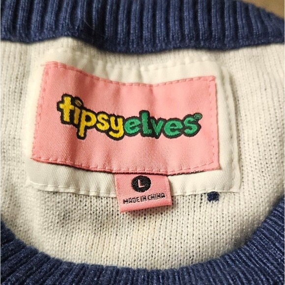 Tipsy Elves Astronaut Cat Christmas Ugly Sweater Size Large - Picture 7 of 7